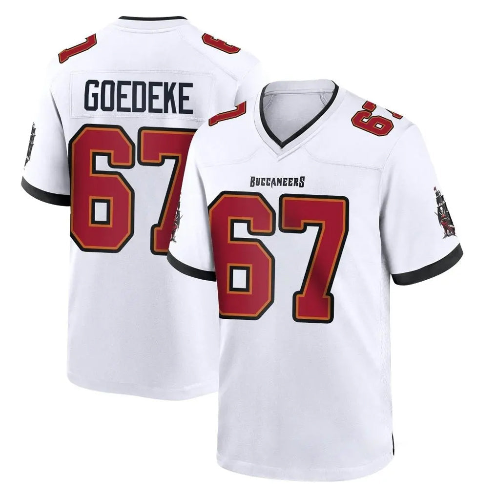 Choea TB.Buccaneers #67 Luke Goedeke Player White Home Game Stitched Jerseys
