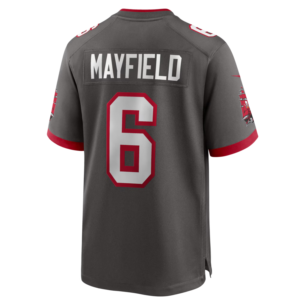 Choea TB.Buccaneers #6 Baker Mayfield Pewter Alternate Game Player Stitched Jerseys