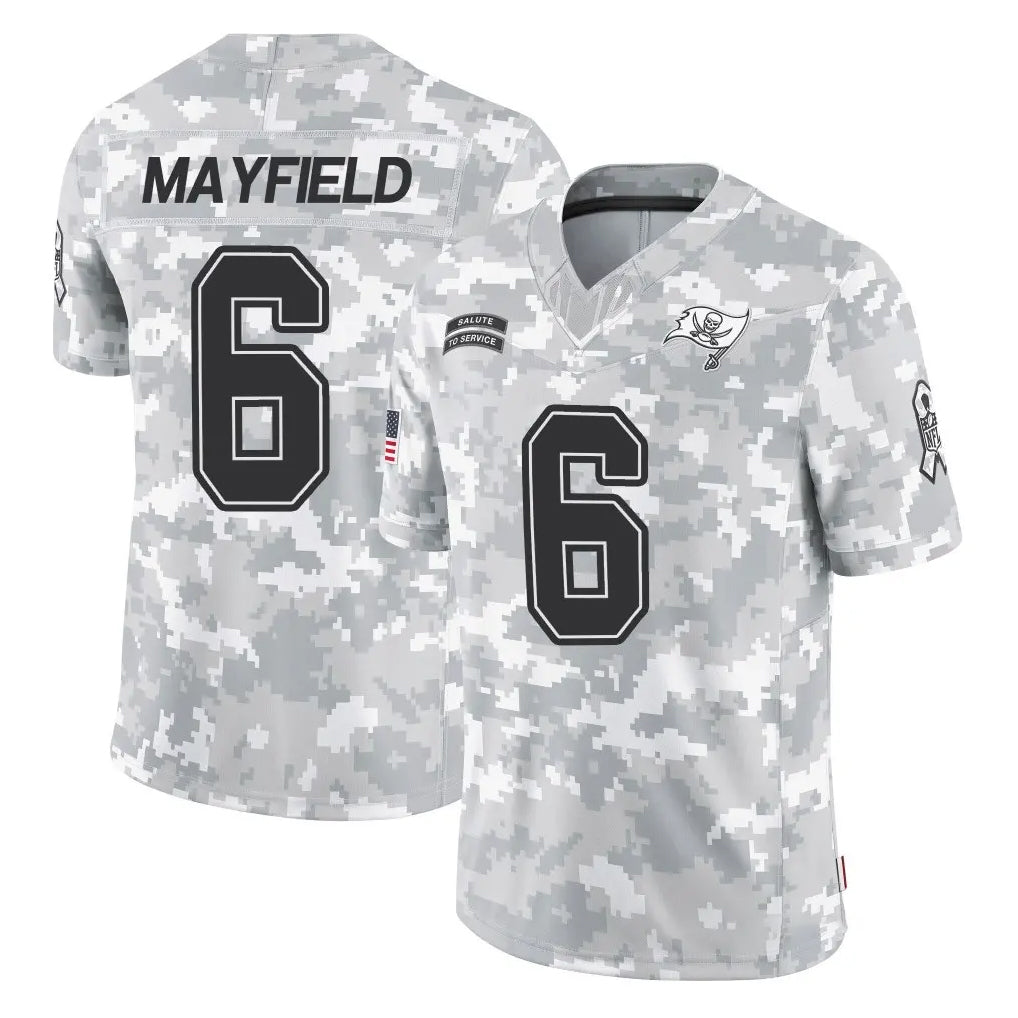 Choea TB.Buccaneers #6 Baker Mayfield Player Arctic Camo Limited Salute To Service Home Game Stitched Jerseys