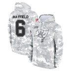 Choea TB.Buccaneers #6 Baker Mayfield Player Arctic Camo Limited Salute to Service Pullover Hoodies Game Stitched Jerseys