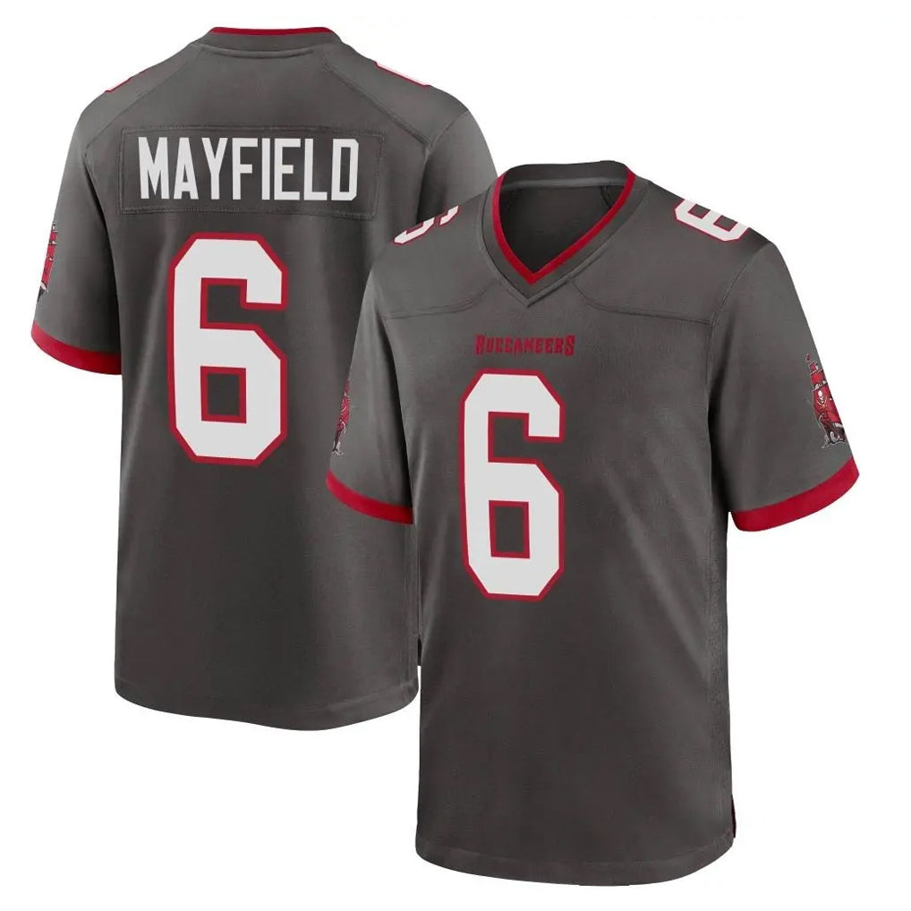 Choea TB.Buccaneers #6 Baker Mayfield Player Pewter Alternate Home Game Stitched Jerseys