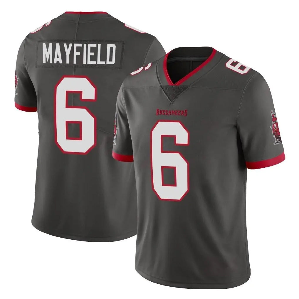 Choea TB.Buccaneers #6 Baker Mayfield Player Pewter Limited Alternate Vapor Home Game Stitched Jerseys