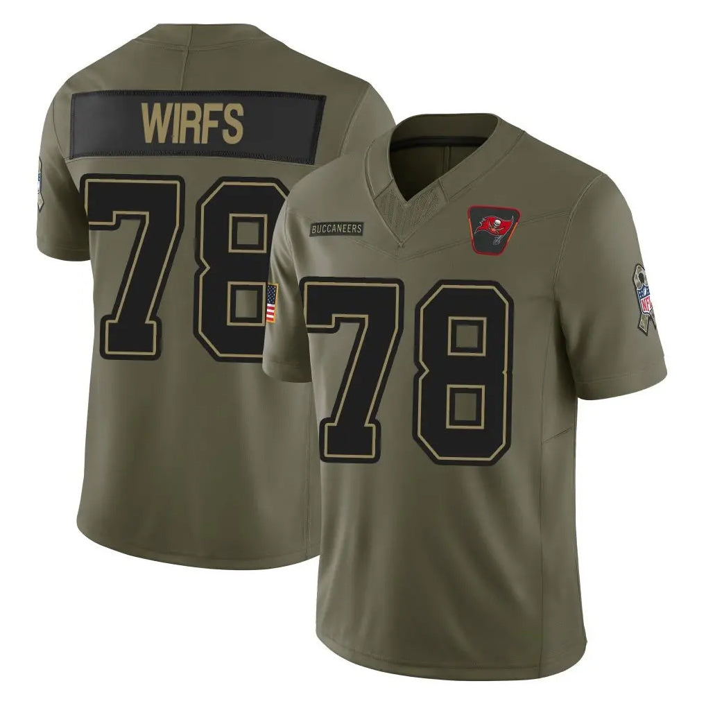Choea TB.Buccaneers #78 Tristan Wirfs Player Olive 2025 Salute To Service Limited Home Game Stitched Jerseys
