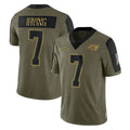 Choea TB.Buccaneers #7 Bucky Irving Player Olive Salute To Service Limited Game Stitched Jerseys