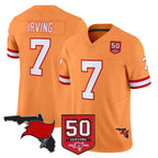 Choea TB.Buccaneers #7 Bucky Irving Player Orange 50th Season Vapor Limited Home Game Stitched Jerseys