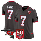 Choea TB.Buccaneers #7 Bucky Irving Player Pewter 50th Season Vapor Limited Home Game Stitched Jerseys