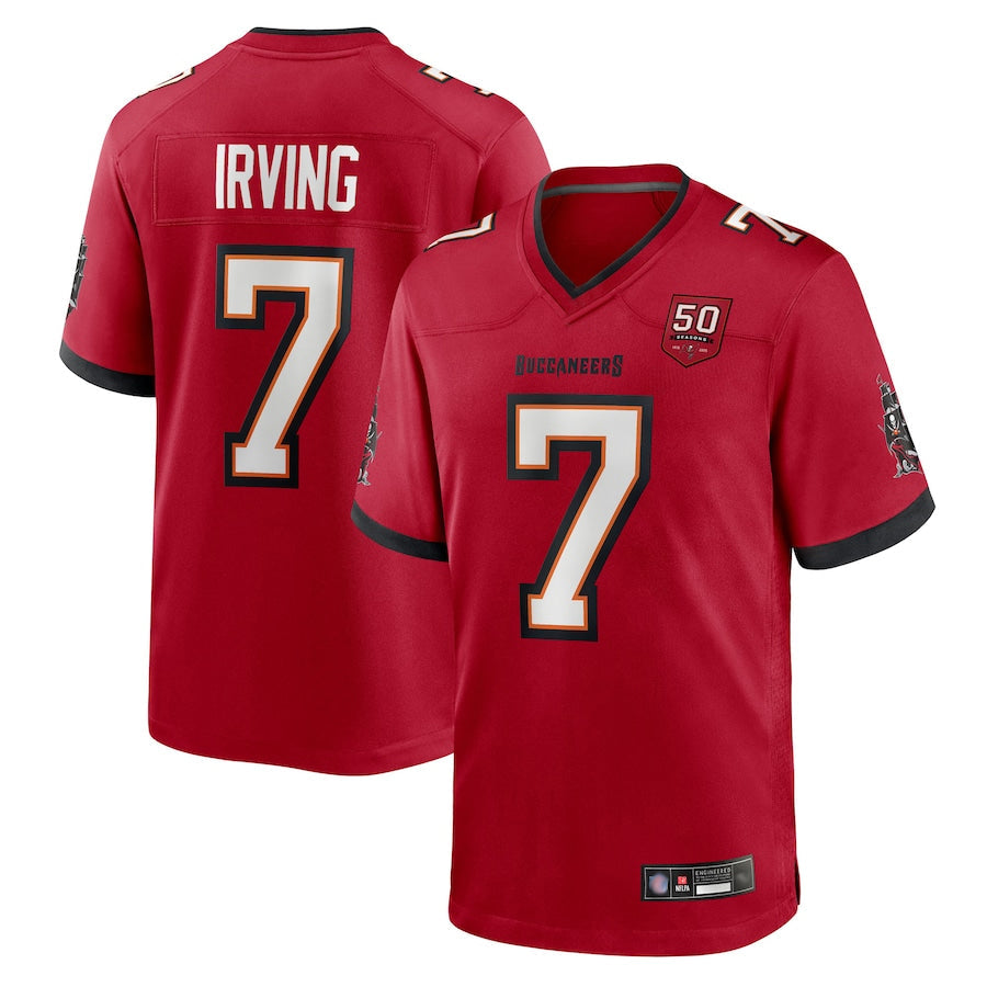 Choea TB.Buccaneers #7 Bucky Irving Player Red 50th Anniversary Game Stitched Jerseys