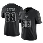 Choea TB.Buccaneers #88 Cade Otton Player Black Reflective Limited Home Game Stitched Jerseys