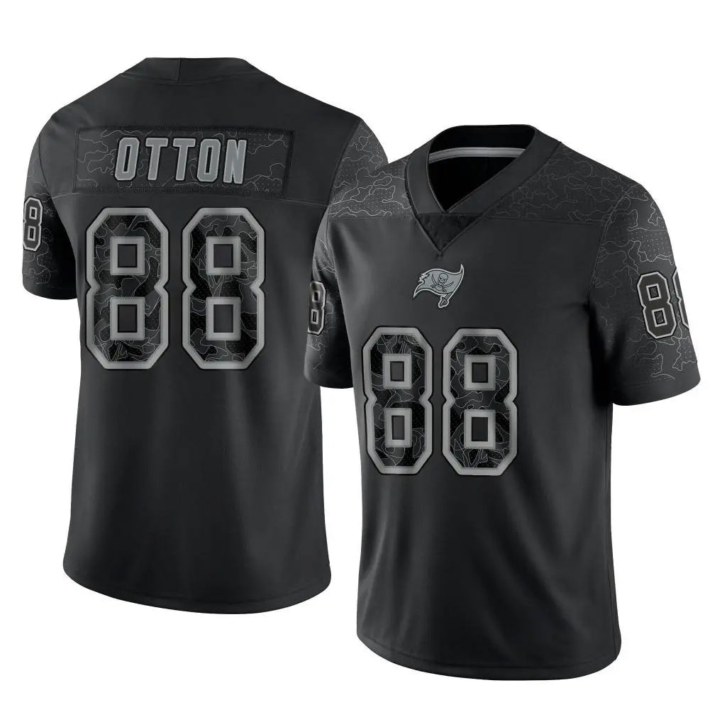 Choea TB.Buccaneers #88 Cade Otton Player Black Reflective Limited Home Game Stitched Jerseys