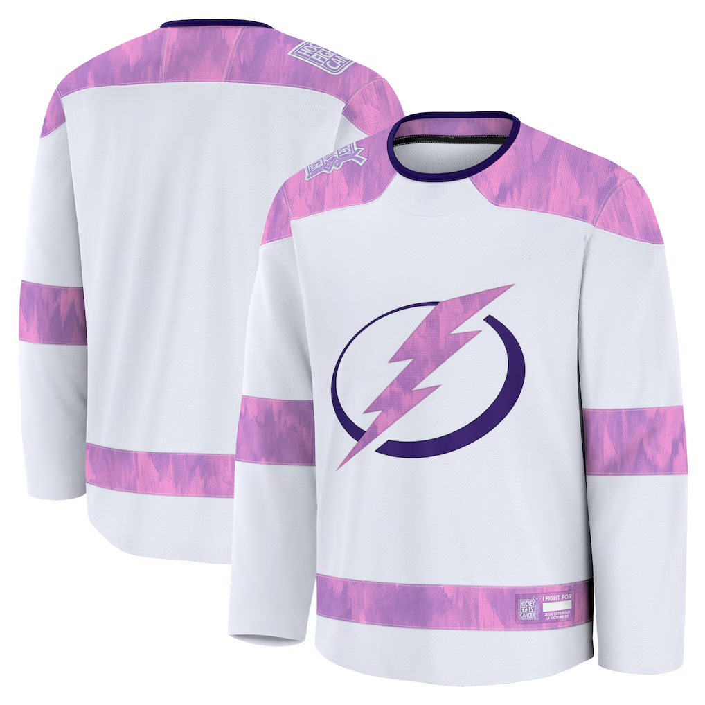 Choea TB.Lightning White 2024 Hockey Fights Cancer Practice Jerseys