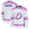 Choea TB.Lightning White Hockey Fights Cancer Survivor Practice Jerseys