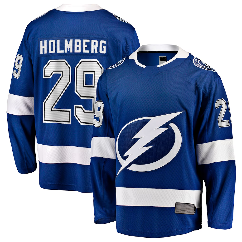 Choea TB.Lightning #29 Pontus Holmberg Blue Home Breakaway Player Jerseys
