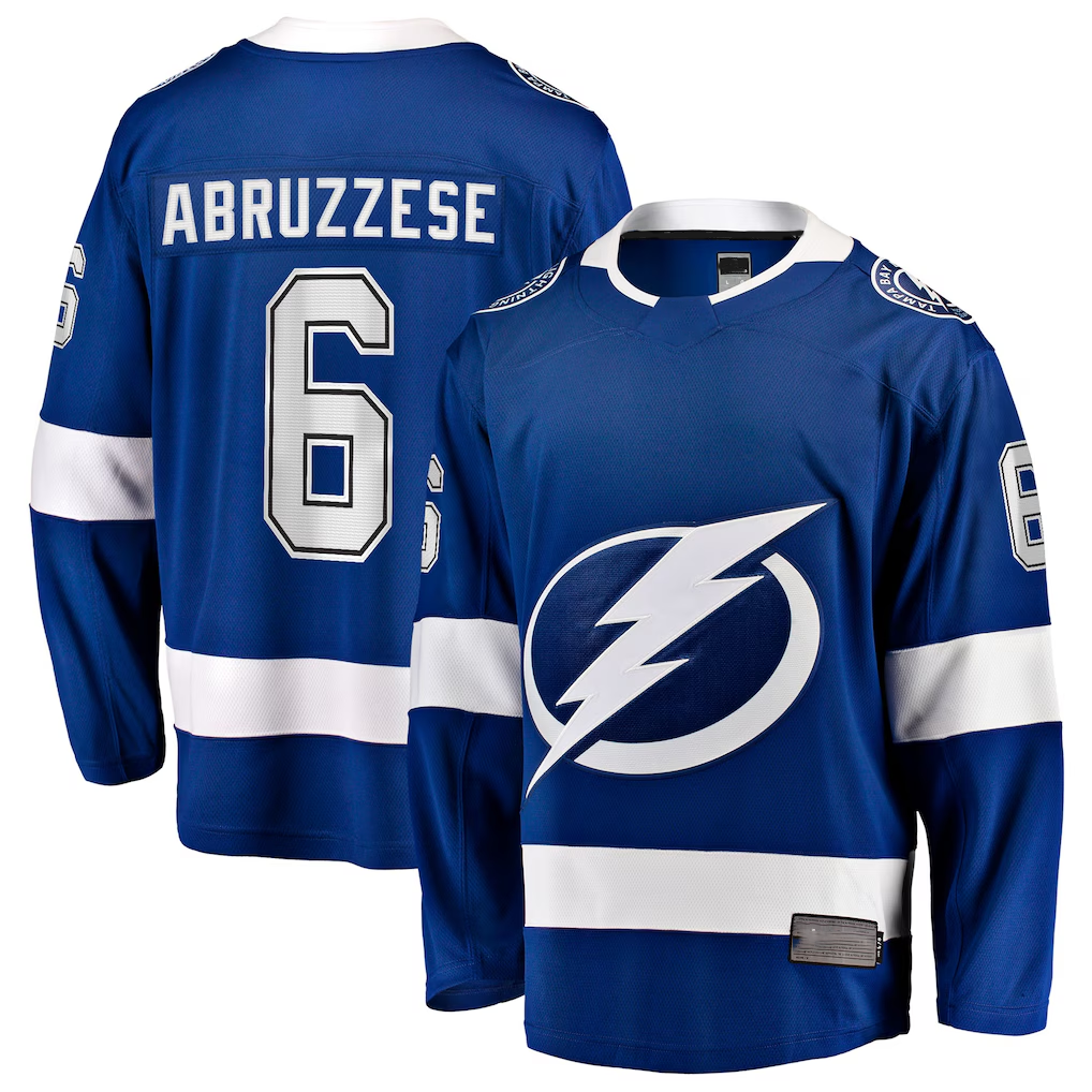 Choea TB.Lightning #6 Nick Abruzzese Blue Home Breakaway Jerseys