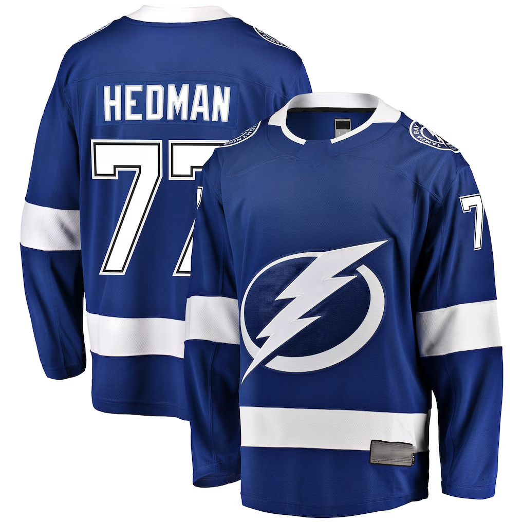 Choea TB.Lightning #77 Victor Hedman Blue Home Breakaway Jerseys