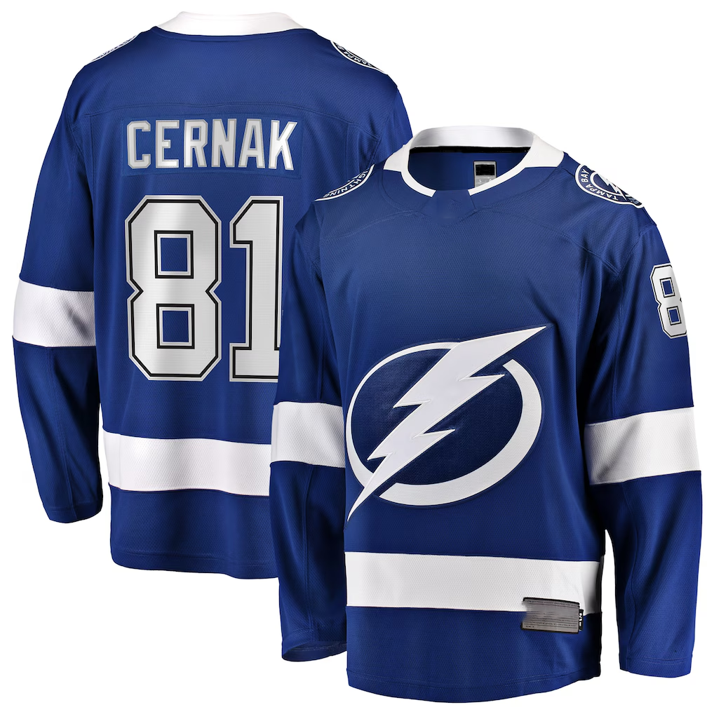 Choea TB.Lightning #81 Erik Cernak Blue Home Breakaway Player Jerseys
