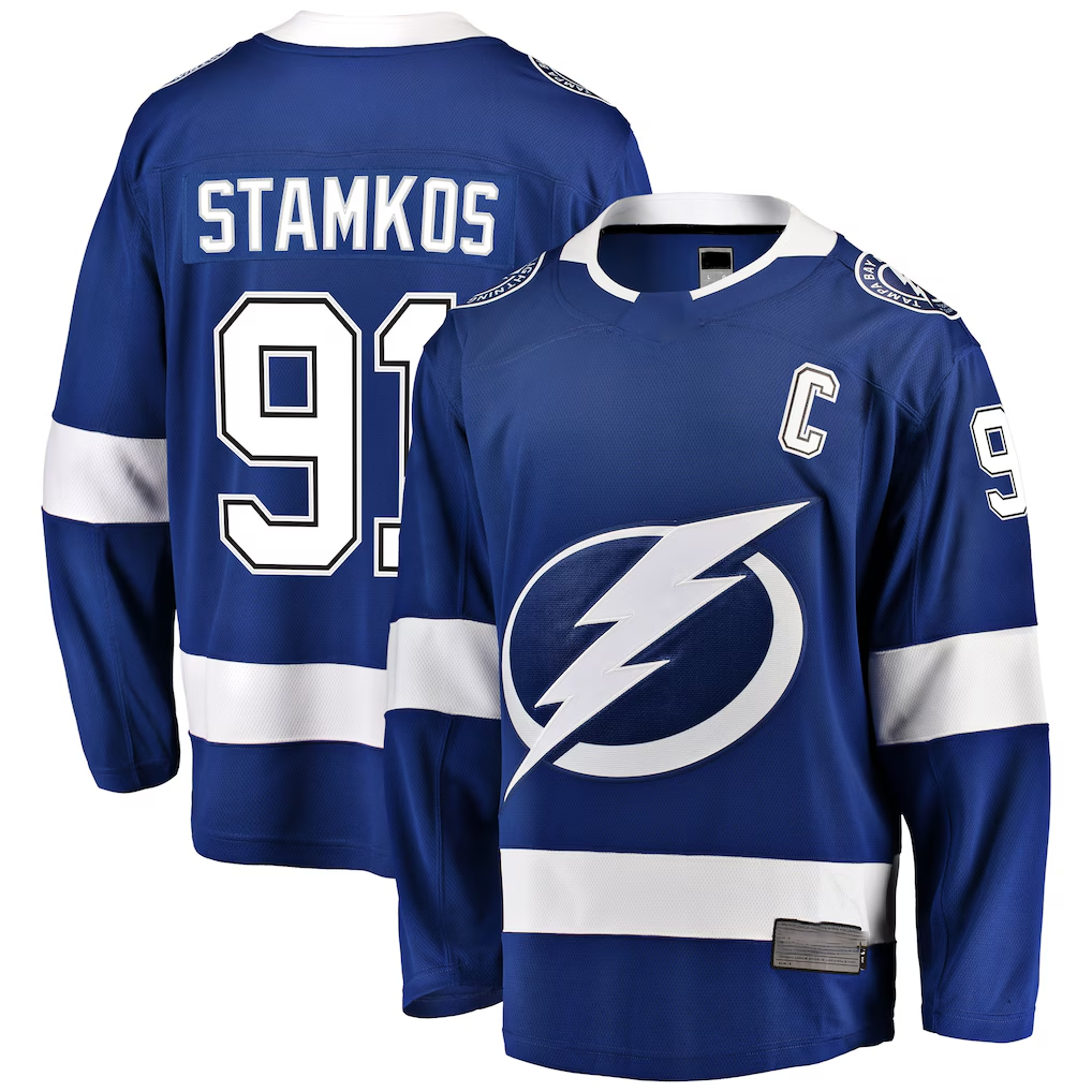 Choea TB.Lightning #91 Steven Stamkos Blue Breakaway Player Jerseys