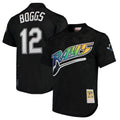 Choea TB.Rays #12 Wade Boggs Player Black Mitchell & Ness Cooperstown Replica Stitched Jerseys