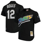Choea TB.Rays #12 Wade Boggs Player Black Mitchell & Ness Cooperstown Replica Stitched Jerseys
