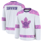 Choea T.Maple Leafs White Hockey Fights Cancer Survivor Practice Jerseys