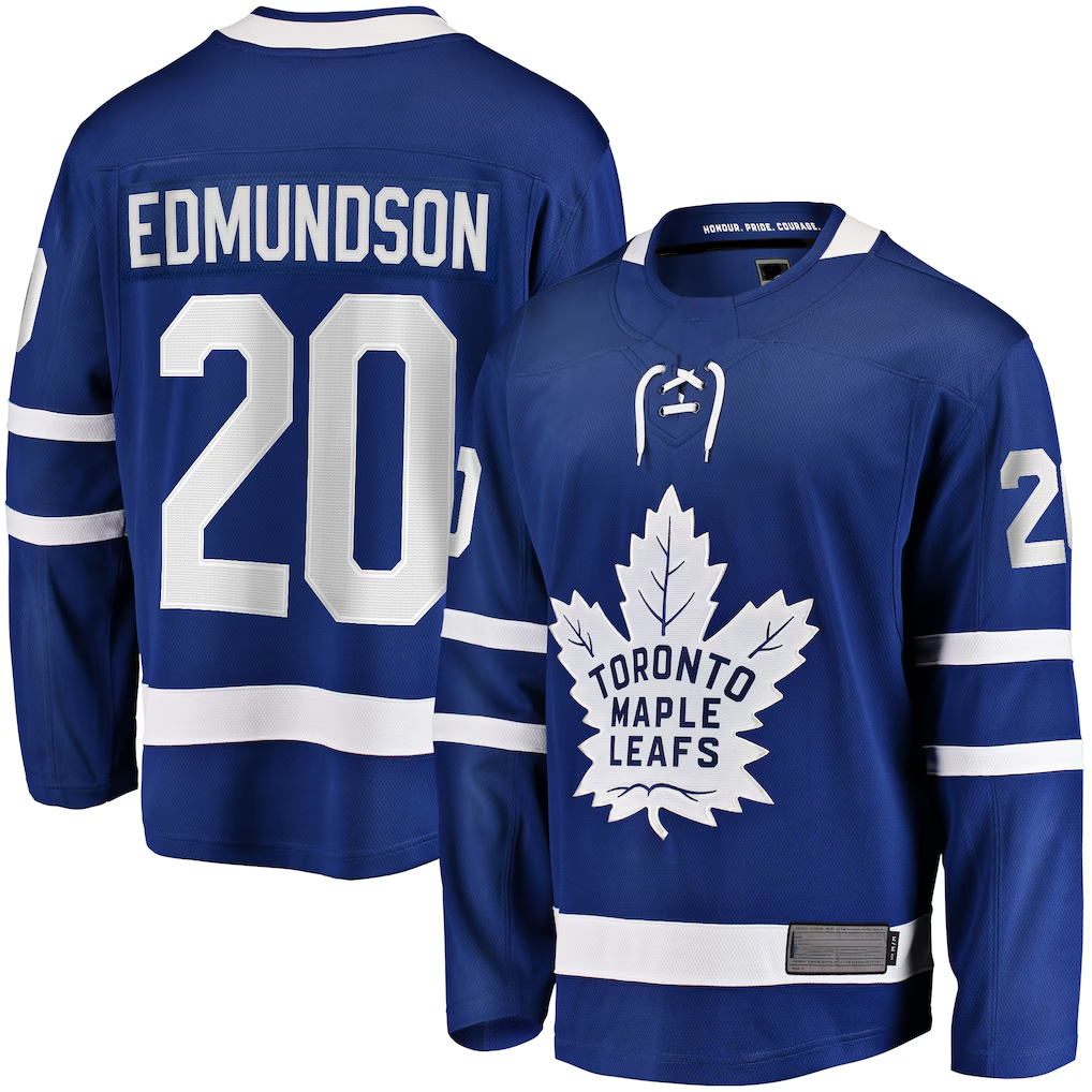 Choea T.Maple Leafs #20 Joel Edmundson Blue Home Premier Breakaway Player Jerseys