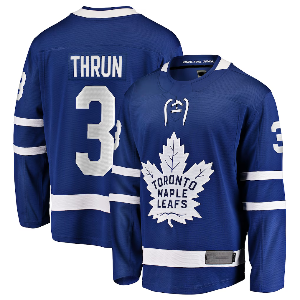 Choea T.Maple Leafs #3 Henry Thrun Blue Home Breakaway Jerseys