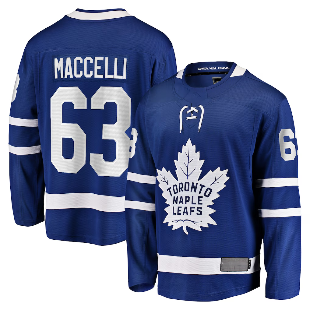 Choea T.Maple Leafs #63 Matias Maccelli Blue Home Breakaway Jerseys
