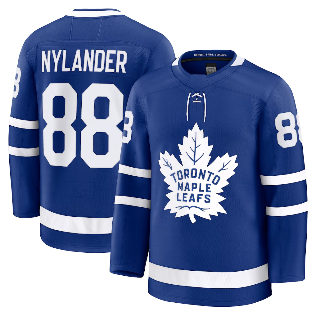 Choea T.Maple Leafs #88 William Nylander Blue Home Premium Jerseys
