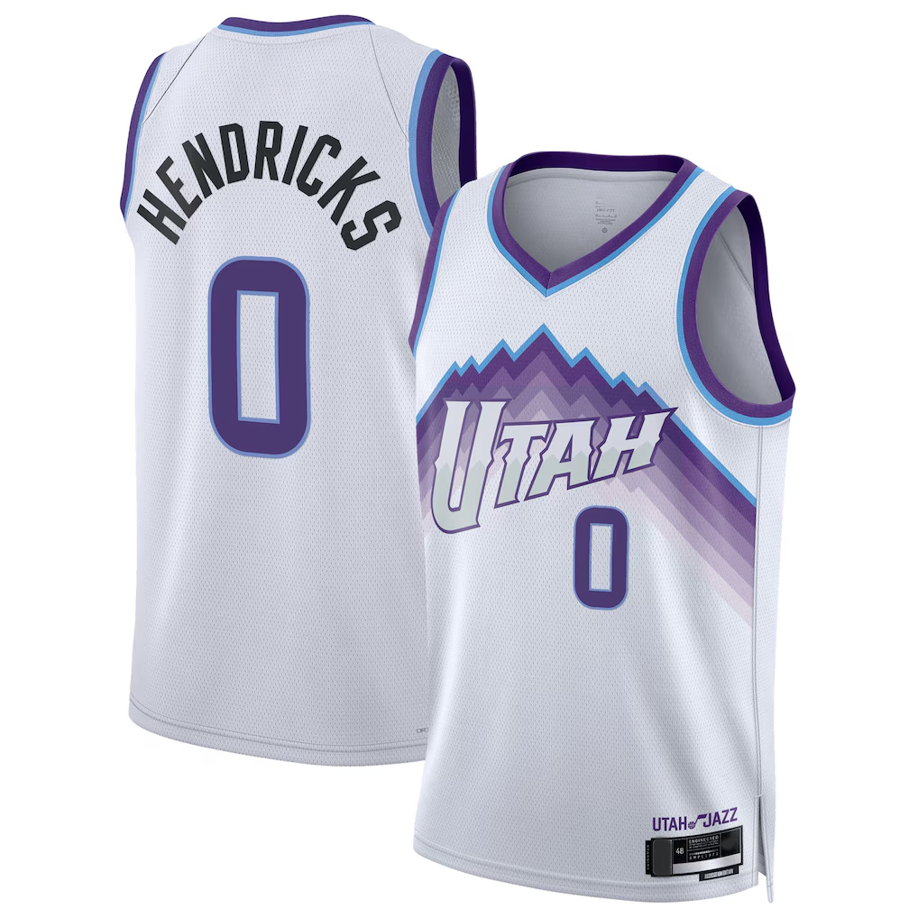 Choea U.Jazz #0 Taylor Hendricks White Swingman Jerseys - Association Edition