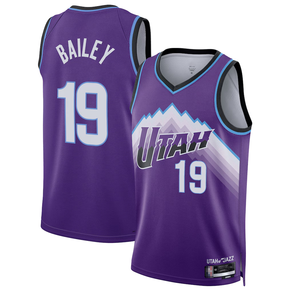 Choea U.Jazz #19 Ace Bailey Purple Swingman Jerseys - Icon Edition