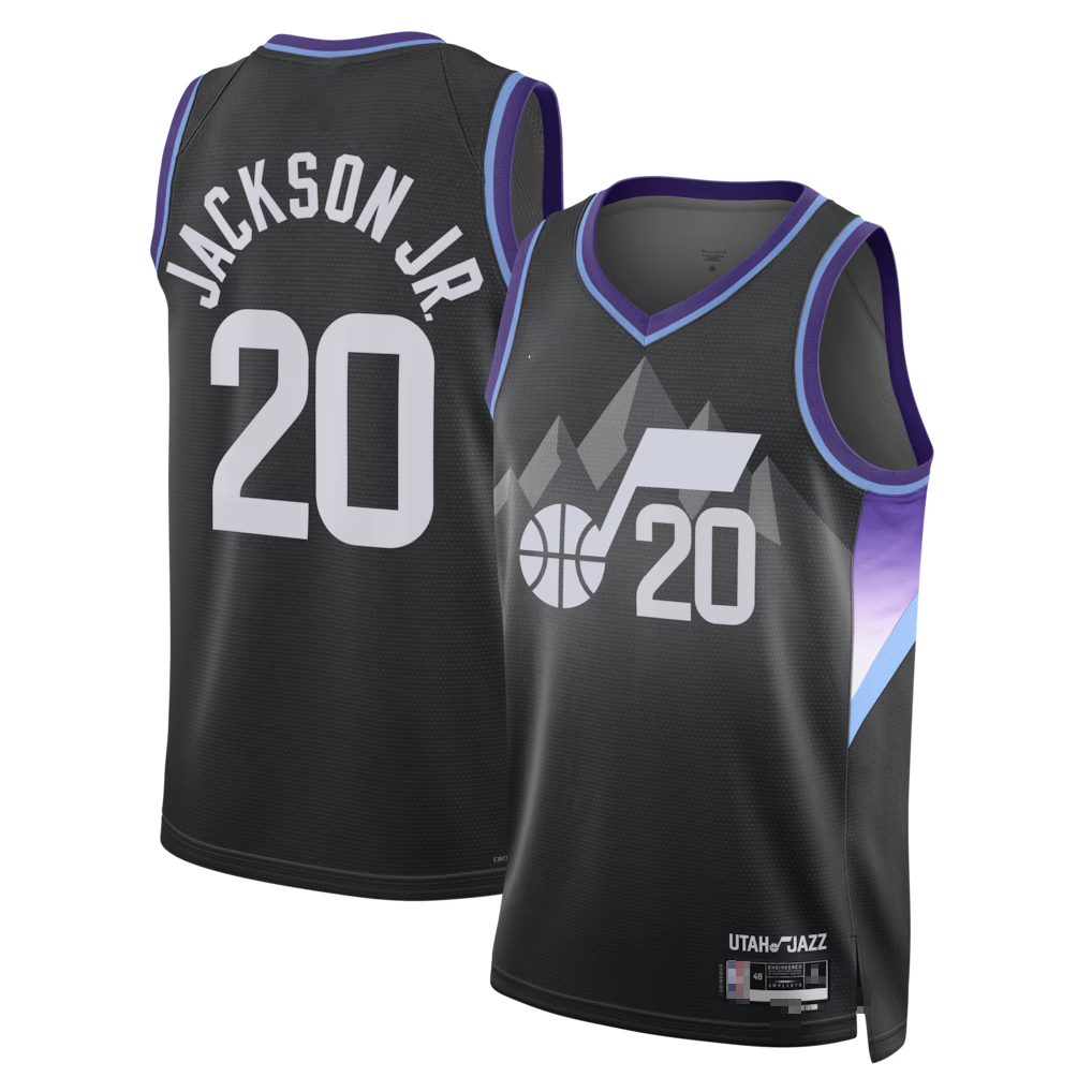 Choea U.Jazz #20 Jaren Jackson Jr. Black Swingman Jerseys - Statement Edition