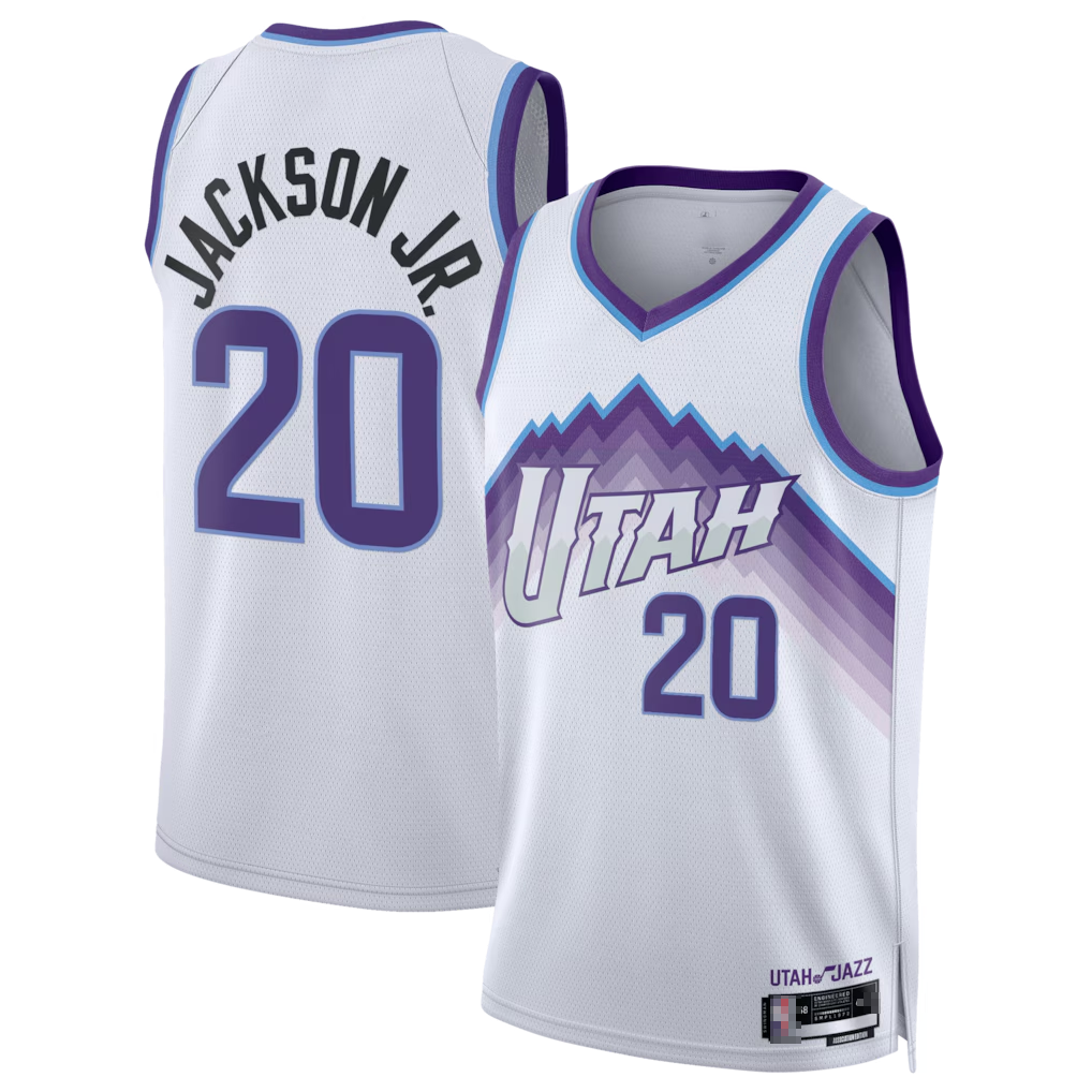 Choea U.Jazz #20 Jaren Jackson Jr. White Swingman Jerseys - Association Edition