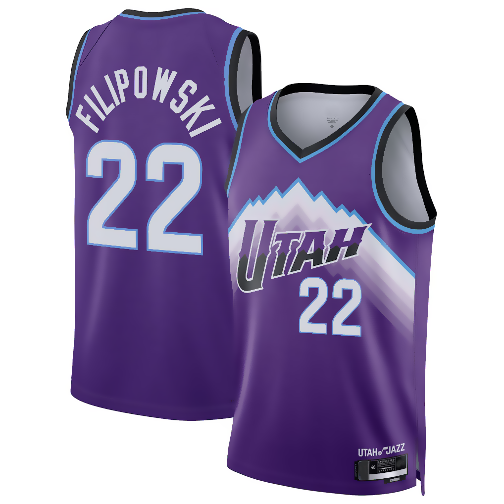 Choea U.Jazz # 22 Kyle Filipowski Purple Swingman Jerseys - Icon Edition