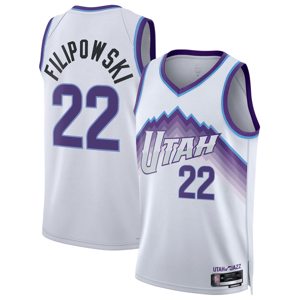 Choea U.Jazz #22 Kyle Filipowski White Swingman Jerseys - Association Edition