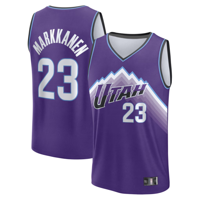 Choea U.Jazz #23 Lauri Markkanen Fanatics Purple Fast Break Replica Jerseys - Icon Edition