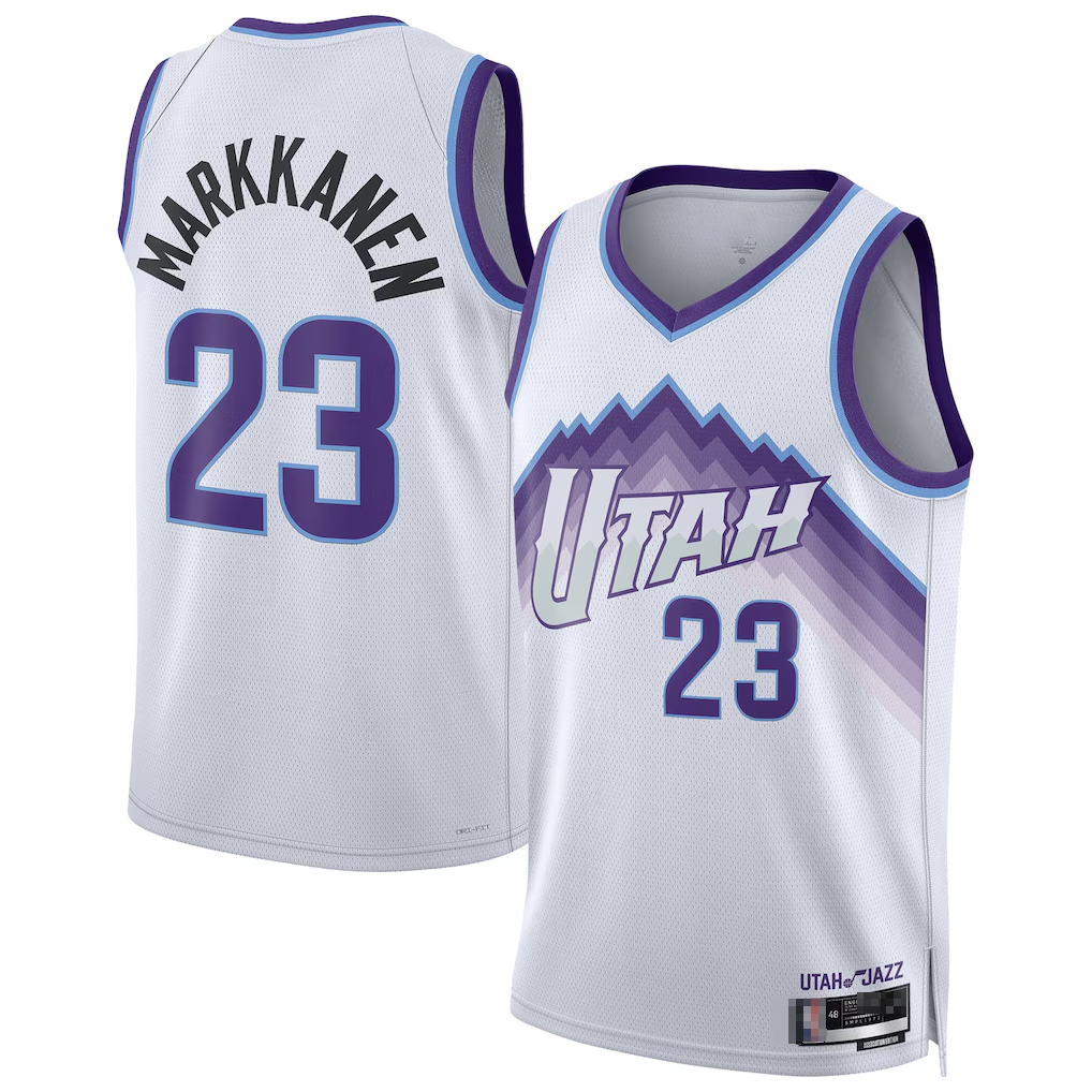 Choea U.Jazz #23 Lauri Markkanen White Swingman Jerseys - Association Edition