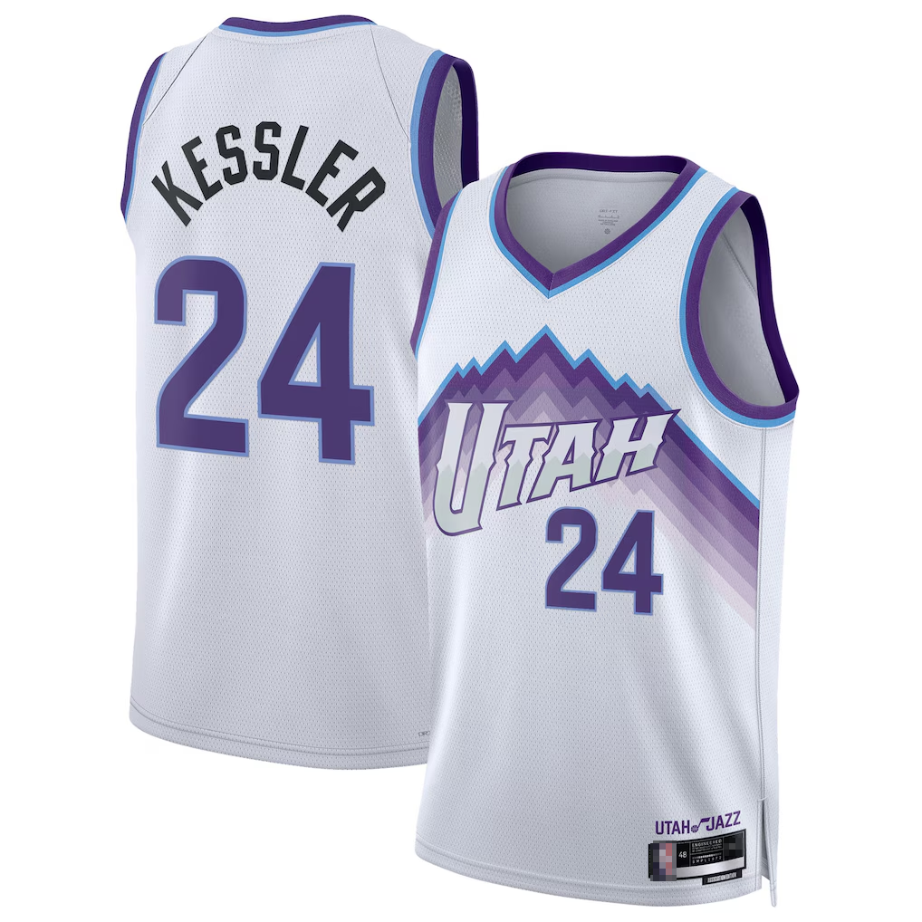 Choea U.Jazz #24 Walker Kessler White Swingman Jerseys - Association Editio