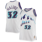 Choea U.Jazz #32 Karl Malone Mitchell & Ness White 1996-1997 Big & Tall Hardwood Classics Swingman Jerseys