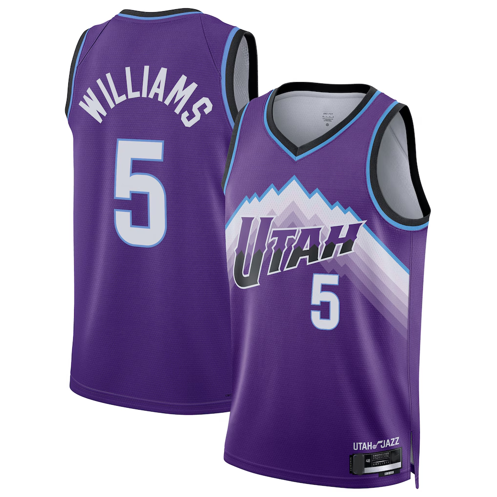 Choea U.Jazz #5 Cody Williams Purple Swingman Jerseys - Icon Edition