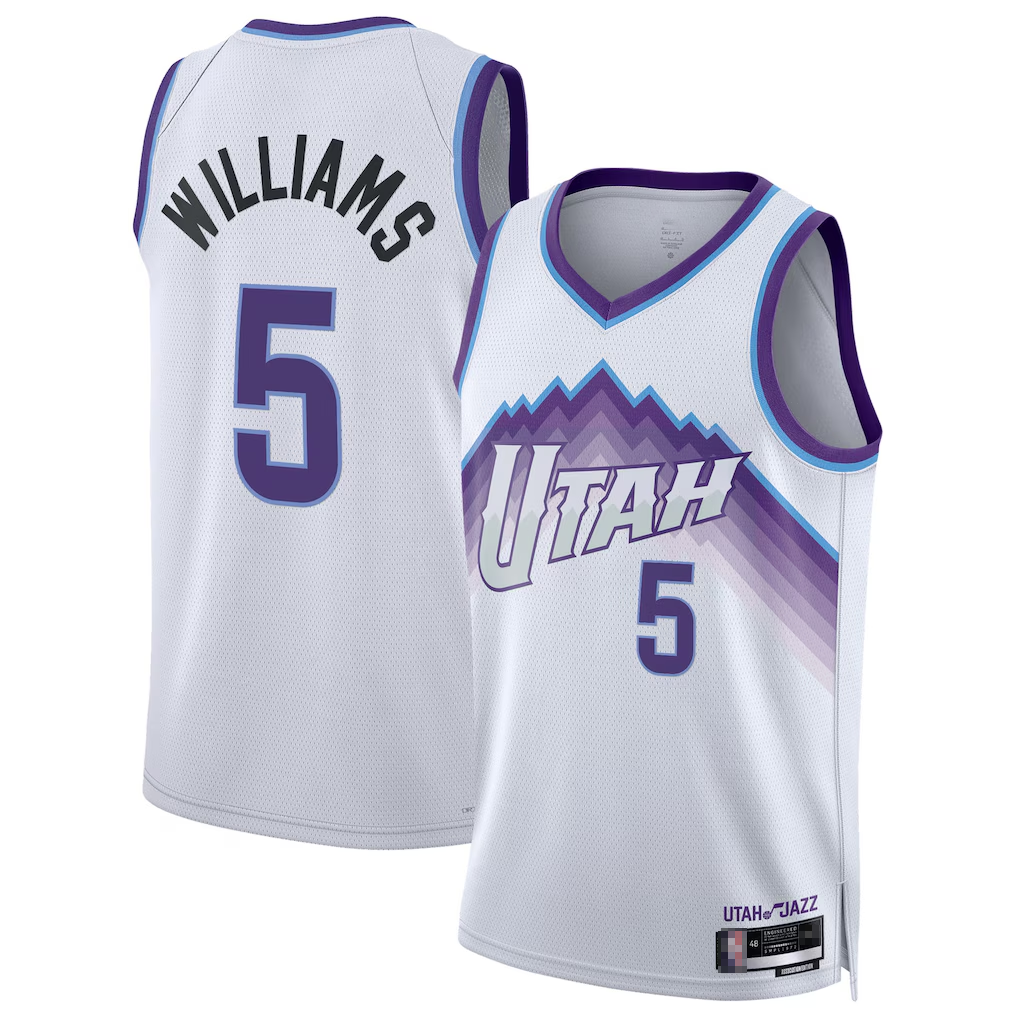 Choea U.Jazz #5 Cody Williams White Swingman Jerseys - Association Edition