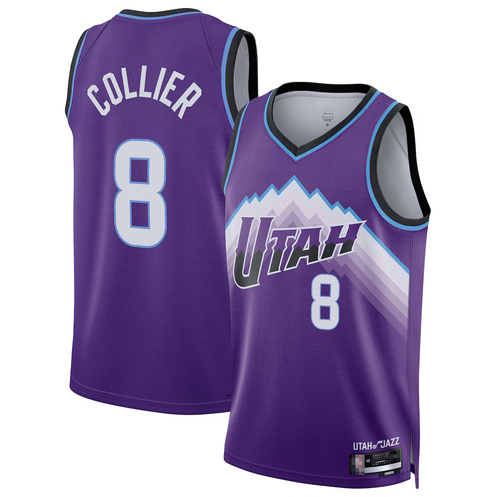 Choea U.Jazz #8 Isaiah Collier Purple Swingman Jerseys - Icon Edition