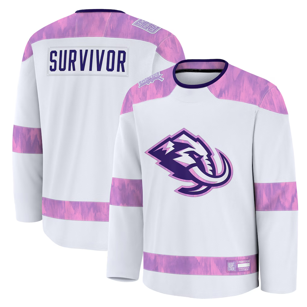 Choea U.Mammoth White Hockey Fights Cancer Survivor Practice Jerseys