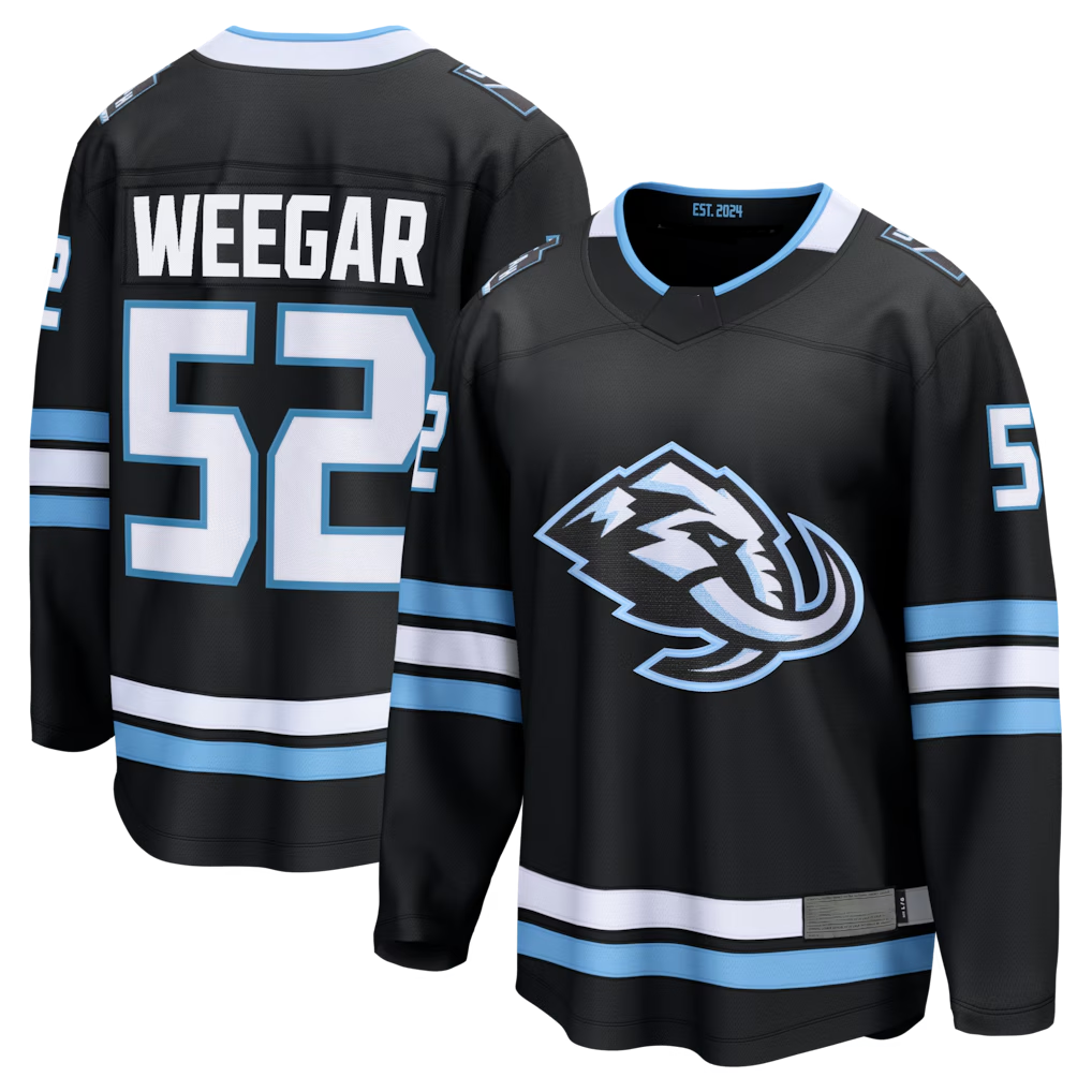 Choea U.Mammoth #52 MacKenzie Weegar Black Home Breakaway Jerseys