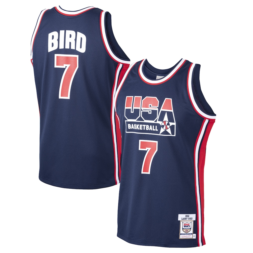 Choea USA Basketball #7 Larry Bird Mitchell & Ness Navy 1992 Dream Team Authentic Jerseys