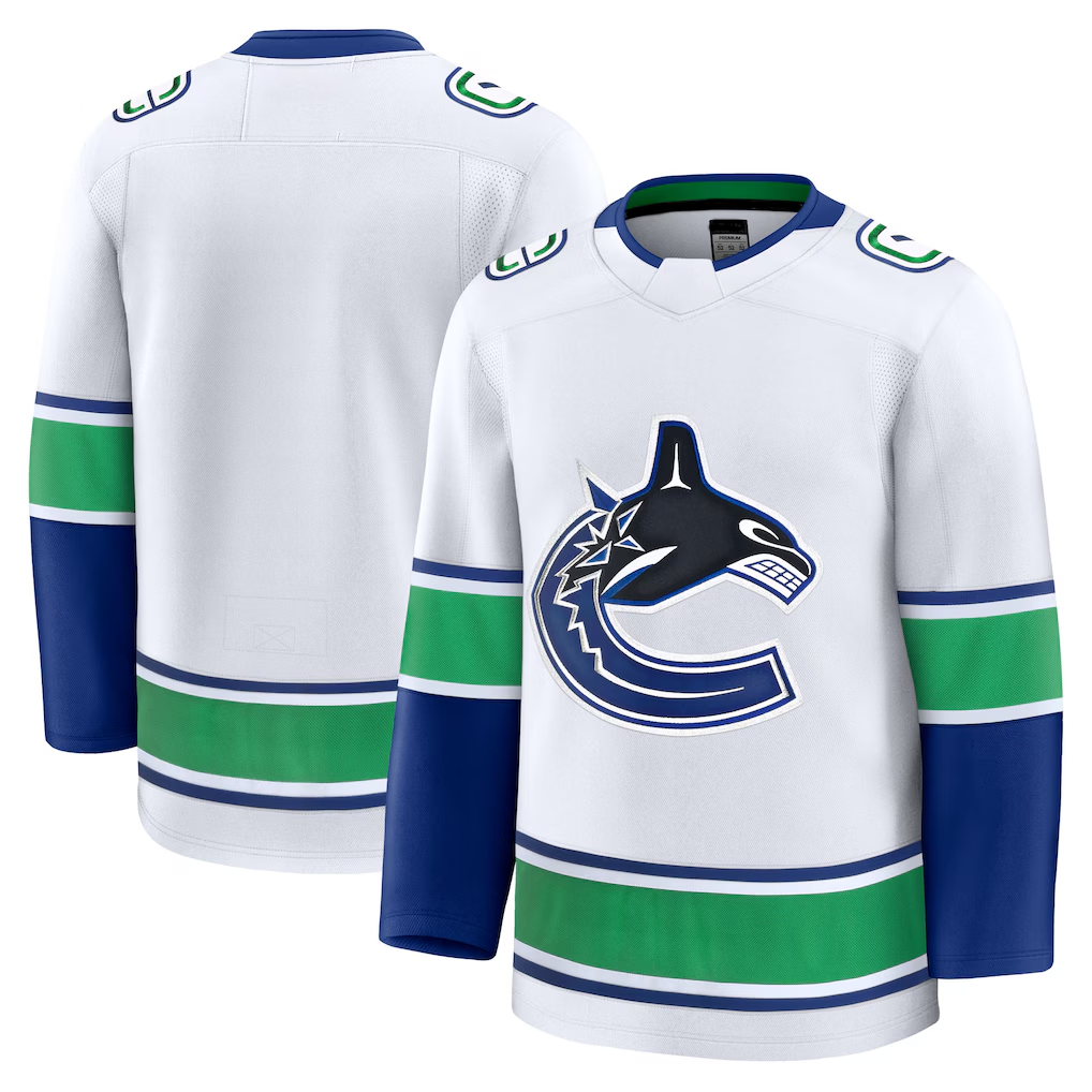 Choea V.Canucks White Away Premium Jerseys