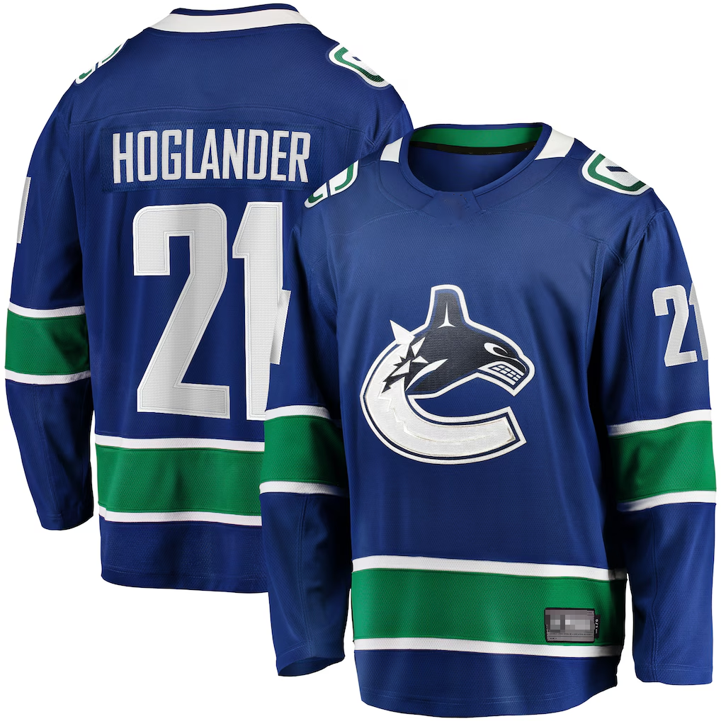 Choea V.Canucks #21 Nils Hoglander Blue Home Premier Breakaway Player Jerseys