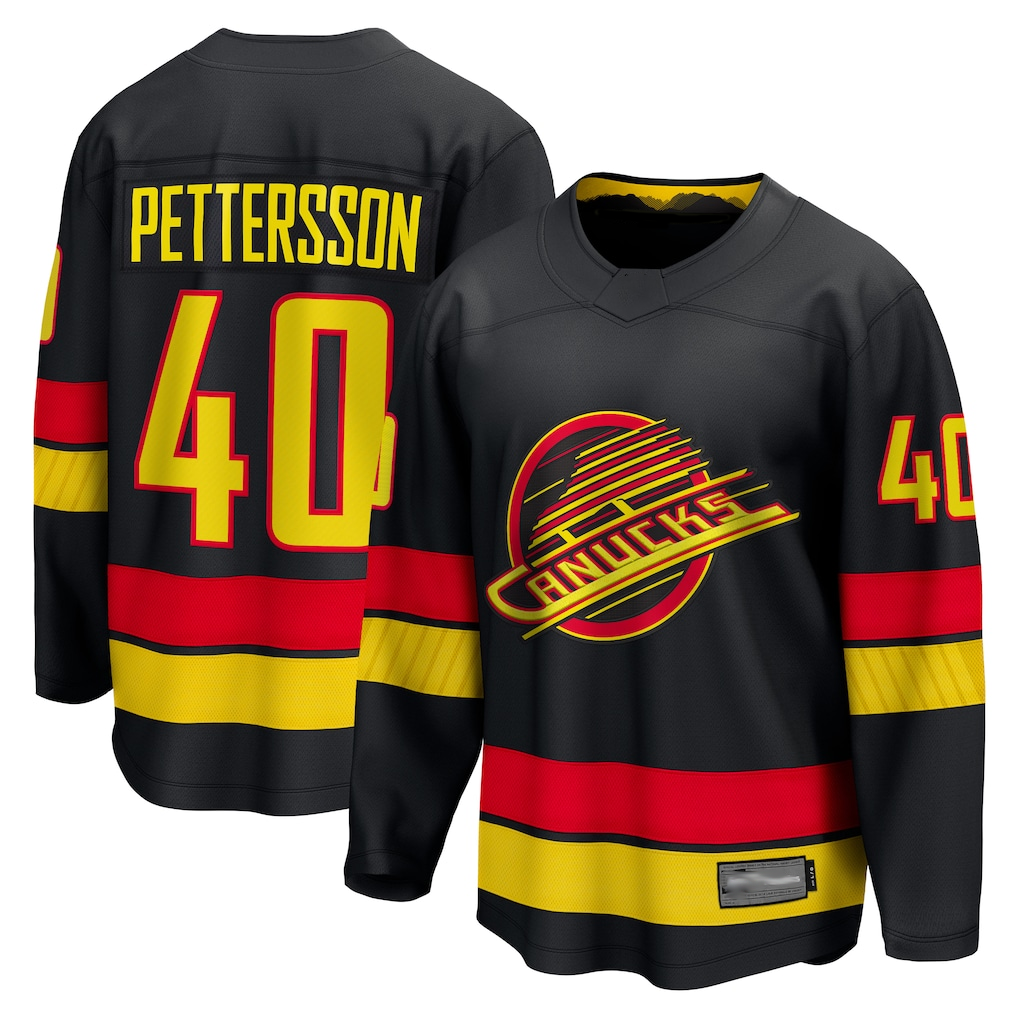 Choea V.Canucks #40 Elias Pettersson Black Breakaway Jerseys