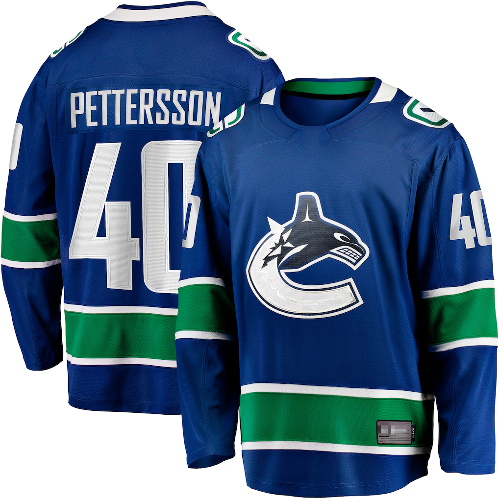 Choea V.Canucks #40 Elias Pettersson Blue Home Breakaway Jerseys