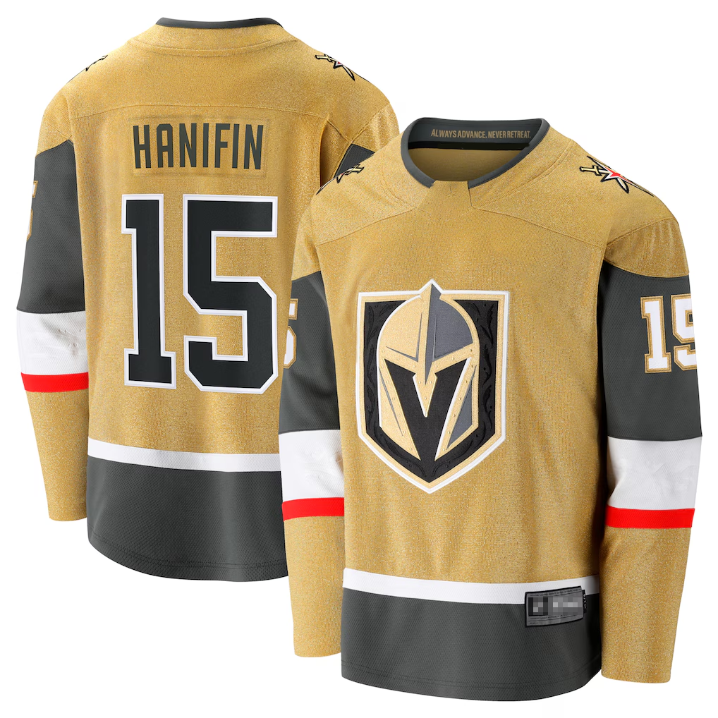 Choea V.Golden Knights #15 Noah Hanifin Gold Home Breakaway Jerseys