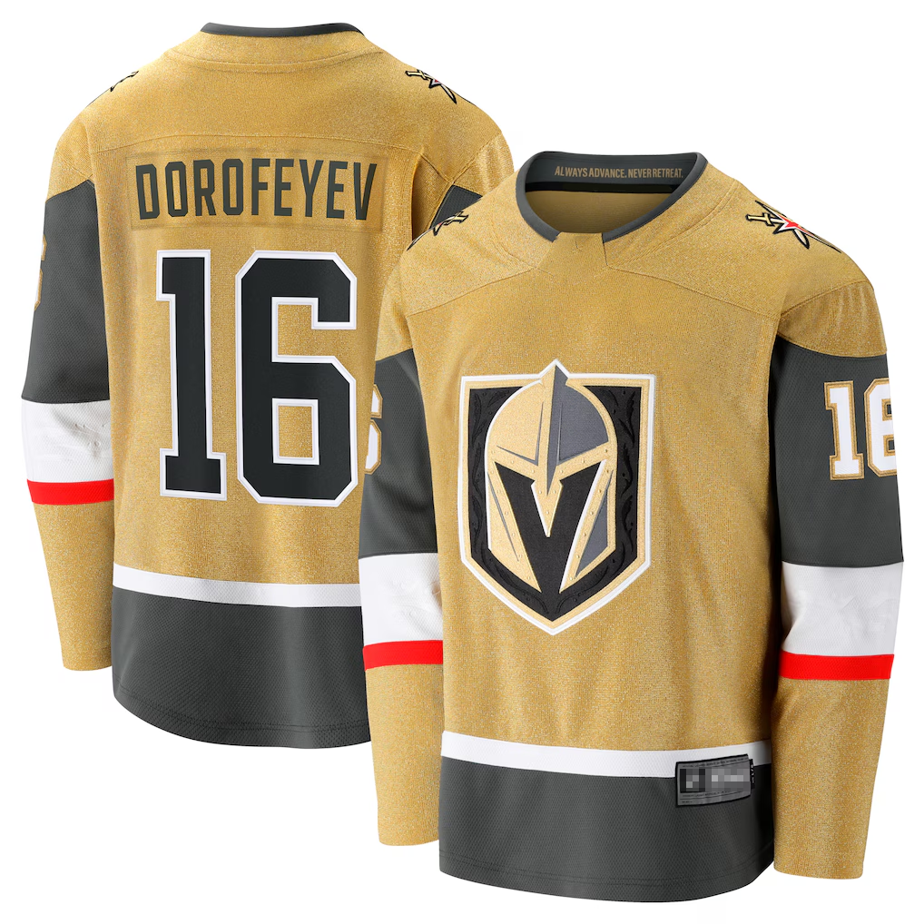 Choea V.Golden Knights #16 Pavel Dorofeyev Gold Premier Breakaway Player Jerseys