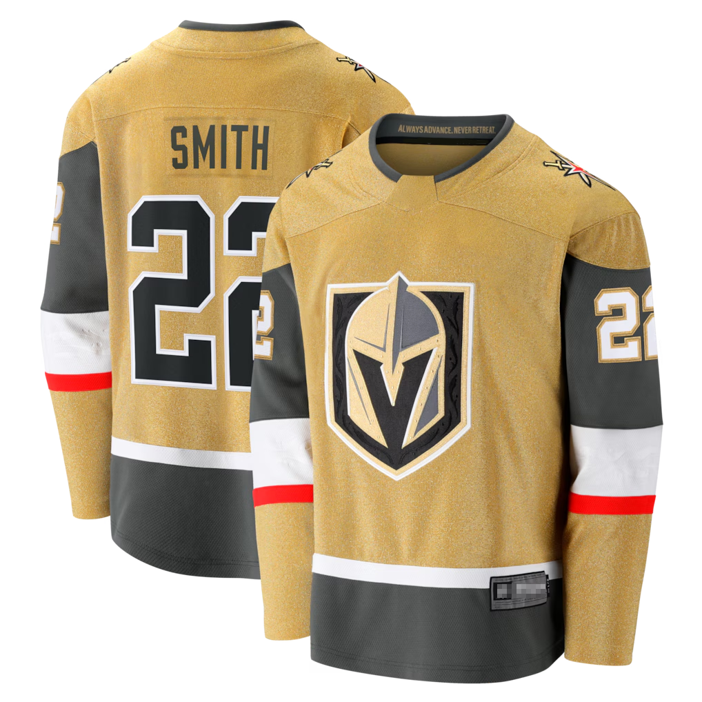 Choea V.Golden Knights #22 Cole Smith Gold Home Breakaway Jerseys